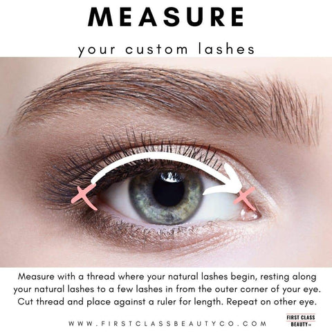 how to measure strip lashes by first class beauty co