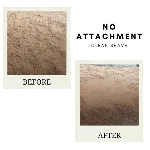 before and after electric body shaver