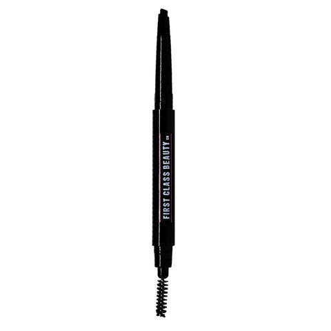 dark brown waterproof eyebrow pencil with eyebrow spoolie brush