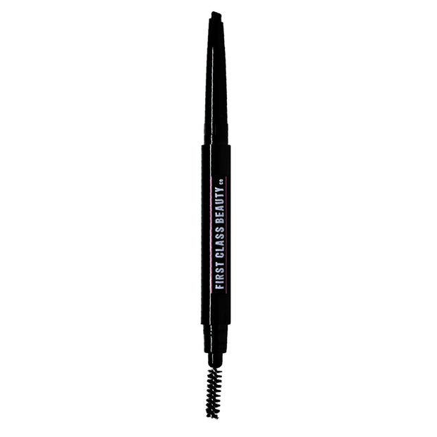 dark brown waterproof eyebrow pencil with eyebrow spoolie brush