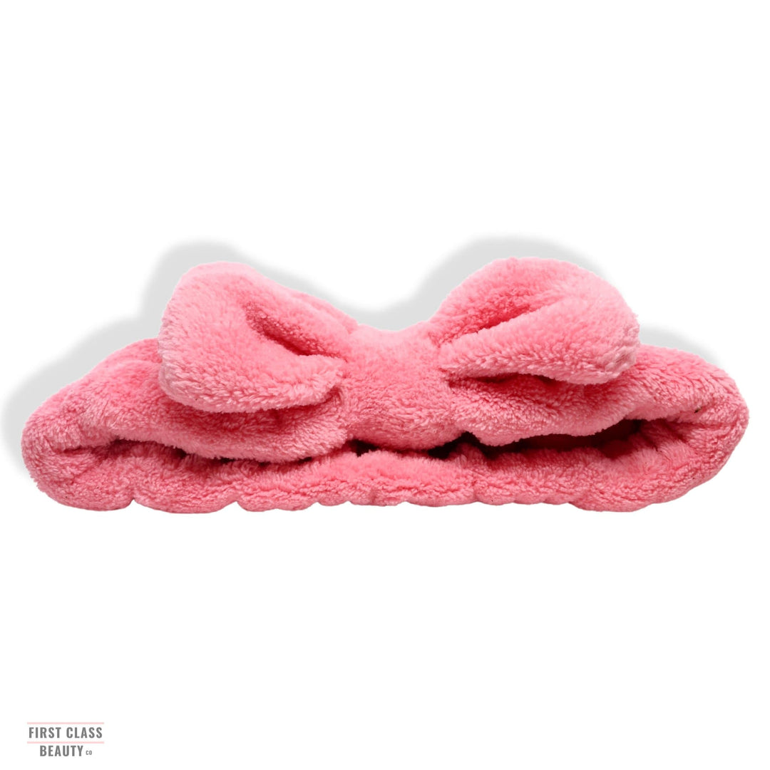 Plush Fleece Face Wash Headband with Pink Bow | First Class  display picture 3