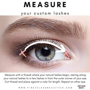 how to measure your custom lashes by first class beauty co
